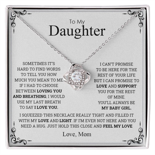 To My Daughter | I Love You - Love Knot Necklace